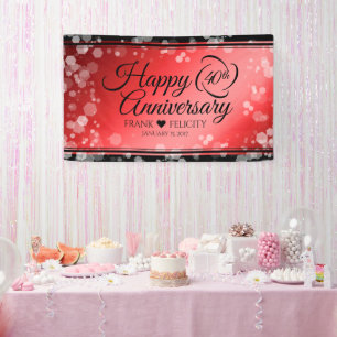 Elegant 40. Ruby Hochzeitstag Feier Banner