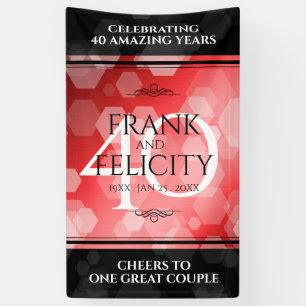 Elegant 40. Ruby Hochzeitstag Feier Banner