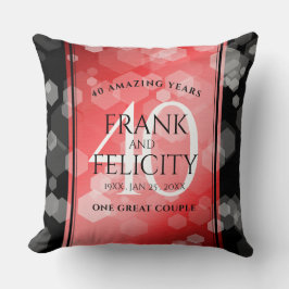 Elegant 40. Ruby Hochzeitstag Feier Kissen