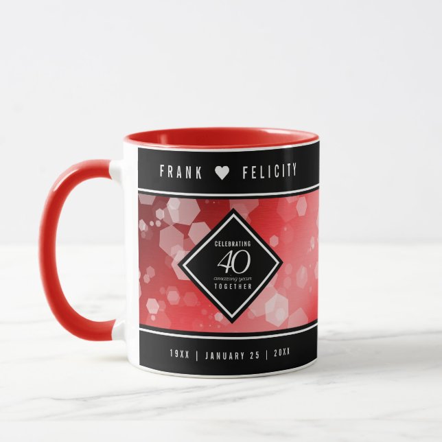 Elegant 40. Ruby Hochzeitstag Feier Tasse (Links)