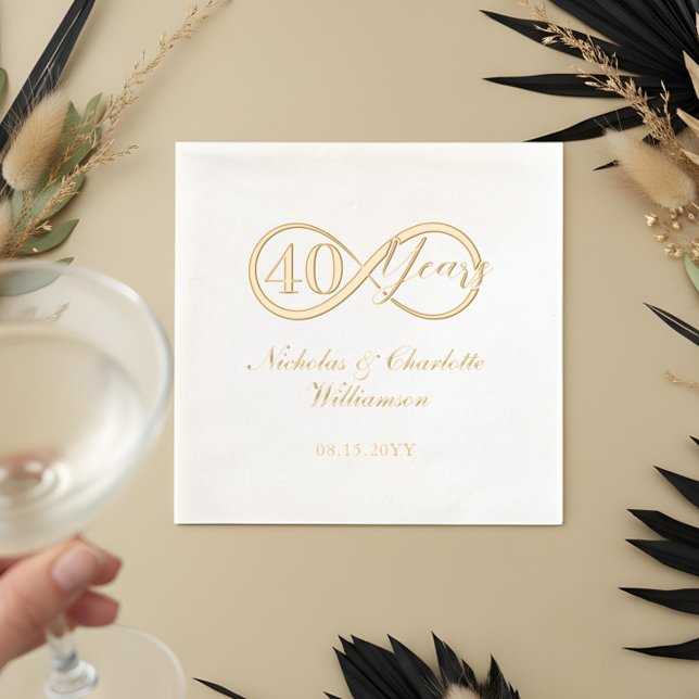 Elegant 40th Anniversary Milestone Infinity Love (Elegant 40th Anniversary Milestone Infinity Love Foil Napkins)