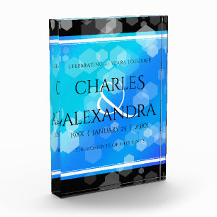 Elegant 41. Blue Topaz Hochzeitstag Fotoblock