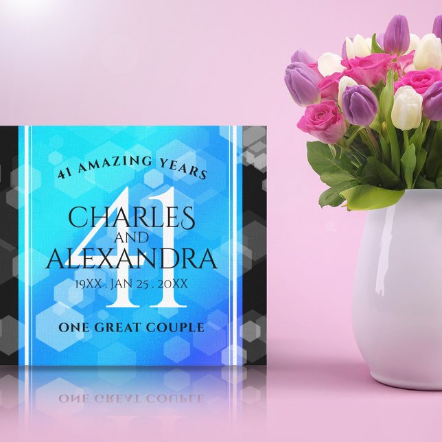 Elegant 41. Blue Topaz Hochzeitstag Leinwanddruck (Von Creator hochgeladen)