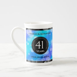 Elegant 41. Blue Topaz Hochzeitstag Prozellantasse