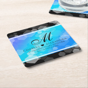 Elegant 41. Blue Topaz Hochzeitstag Rechteckiger Pappuntersetzer