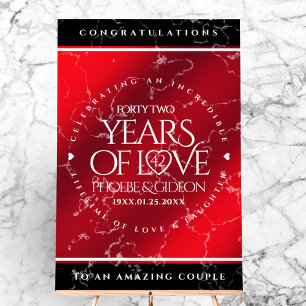 Elegant 42. Jasper Hochzeitstag Acrylschild