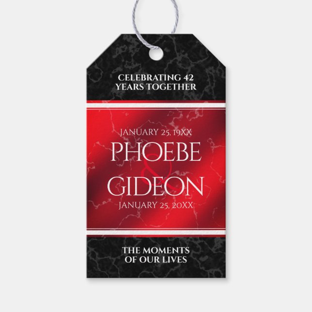 Elegant 42. Jasper Hochzeitstag Geschenkanhänger (Vorderseite)