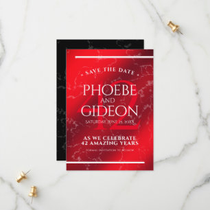 Elegant 42. Jasper Hochzeitstag Save The Date