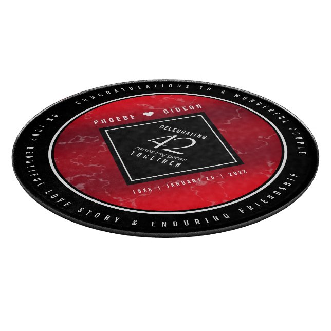 Elegant 42. Jasper Hochzeitstag Schneidebrett (Ecke)