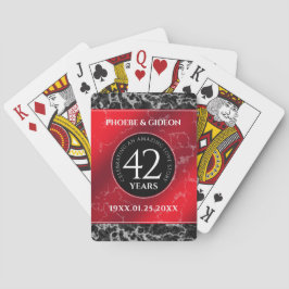 Elegant 42. Jasper Hochzeitstag Spielkarten