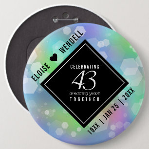 Elegant 43. Opal Hochzeitstag Button