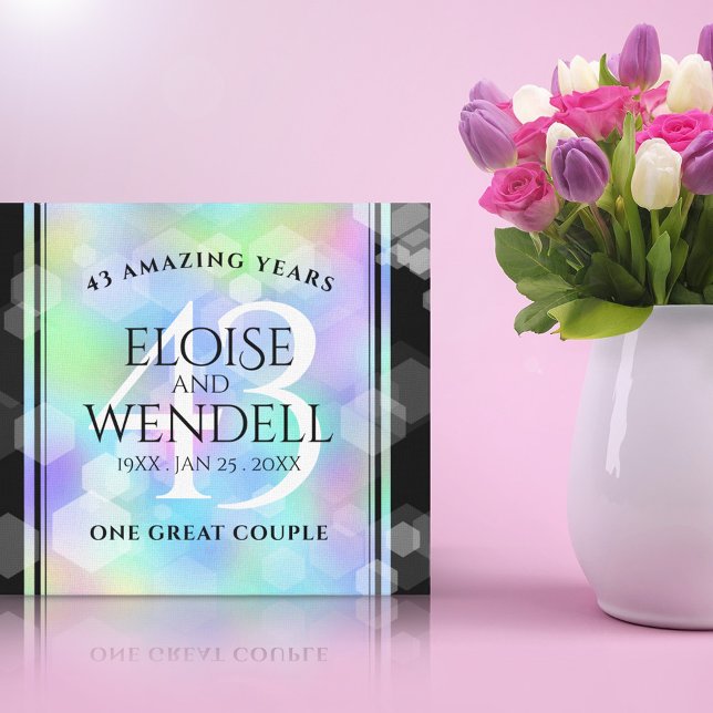 Elegant 43. Opal Hochzeitstag Leinwanddruck (Von Creator hochgeladen)