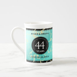 Elegant 44. Hochzeitstag in Türkis Prozellantasse