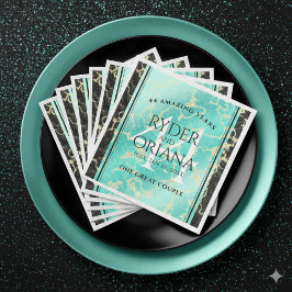 Elegant 44. Hochzeitstag in Türkis Serviette