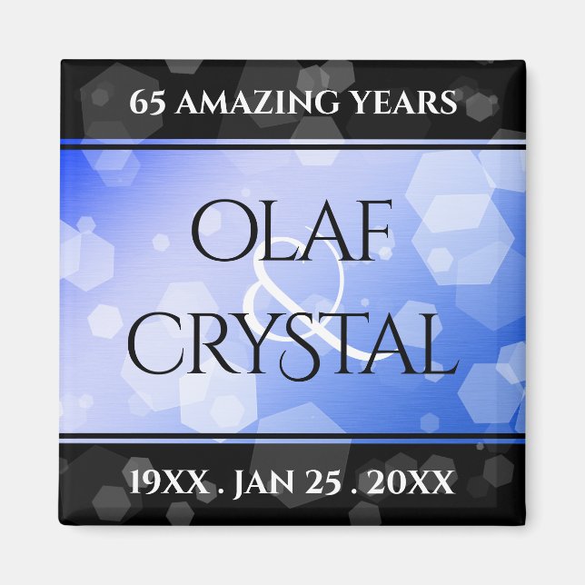 Elegant 45. 65. Sapphire Hochzeit Jahrestag Magnet (Vorne)