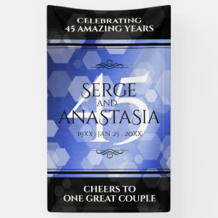 Elegant 45. Sapphire Hochzeit Jahrestag Banner