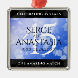 Elegant 45. Sapphire Hochzeit Jahrestag Ornament Aus Metall