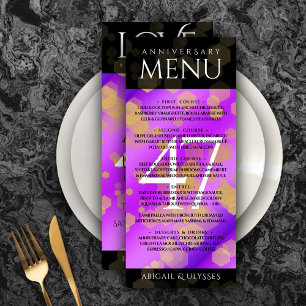 Elegant 47. Geburtstag von Amethyst Menükarte