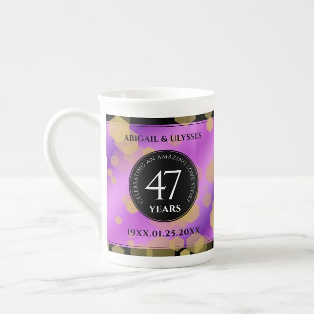 Elegant 47. Geburtstag von Amethyst Prozellantasse (Links)