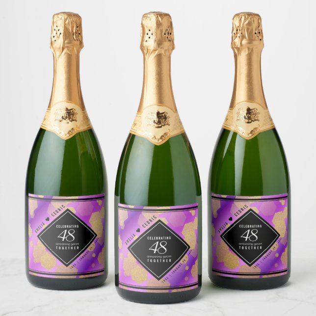 Elegant 48. Geburtstag von Amethyst (Flaschen)