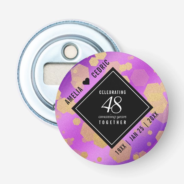 Elegant 48. Geburtstag von Amethyst Flaschenöffner (Vorderseite)