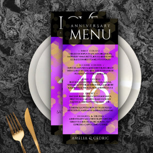 Elegant 48. Geburtstag von Amethyst Menükarte