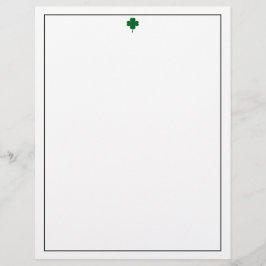 Elegant 4 Leaf Clover Letterhead Stylish Paper Briefbogen