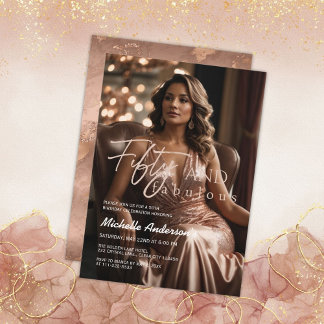 Elegant 50 & fabelhafte Foto Rose Goldene Einladun Einladung