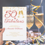 Elegant 50 & Fabulous Gold und Pink Geburtstag Einladung<br><div class="desc">Schönes und glamouröses Rosa und Gold 50 & Fabulous Einladung für diesen besonderen 50. Meilenstein Geburtstag. Personalisieren Sie mit allen wichtigen Einladungs-Informationen und ändern Sie das Alter,  wenn Sie wählen.</div>