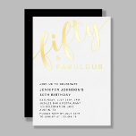Elegant 50. Geburtstag 50 und prächtig schwarz Folieneinladung<br><div class="desc">Personalisierte Elegant 50. Geburtstag 50 und prächtig schwarze Foil Einladung.</div>