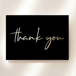 Elegant 50. Geburtstag Black Foil Dankeschön Karte