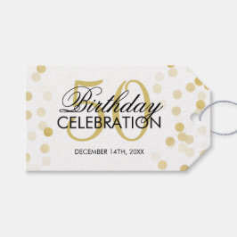 Elegant 50. Geburtstag Gold Foil Glitzer Lights Geschenkanhänger