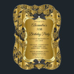 Elegant 50. Geburtstagsparty Gold Golden Black 3 Einladung<br><div class="desc">Elegante 50. Geburtstagsparty Gold Golden Black. Verzierte Schwarze Bogen</div>