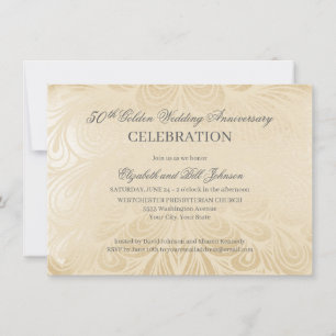 Elegant 50. Gold Hochzeit Jubiläum Einladung