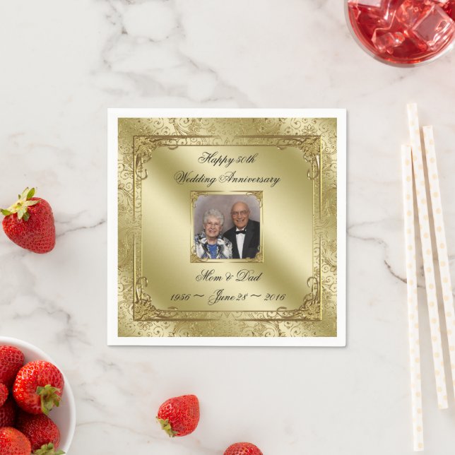 Elegant 50. Hochzeitspapier Napkin Serviette (Beispiel)