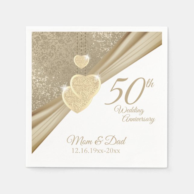 Elegant 50 Jahre Serviette (Vorderseite)