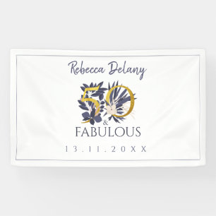 Elegant 50 und Fabelhaft Floral Gold 50. Geburtsta Banner