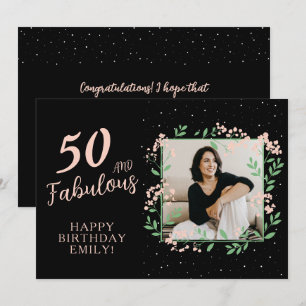 Elegant 50 und fabelhafte Blume 50. Geburtstag Fot Karte