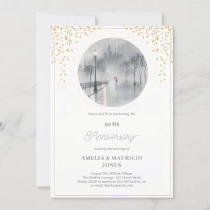 Elegant 50. WeddingbAnniversary Einladung