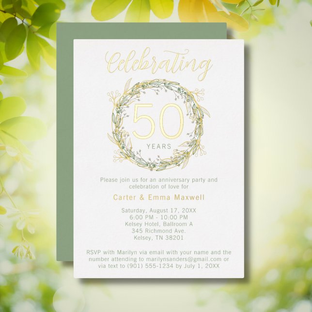 Élégant 50e anniversaire Invitation de la fête Rea (Créateur téléchargé)