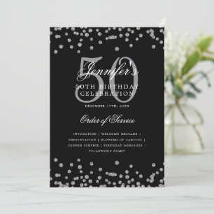 Élégant 50e anniversaire Menu du programme Argent