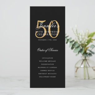 Élégant 50e anniversaire programme de fête Black G