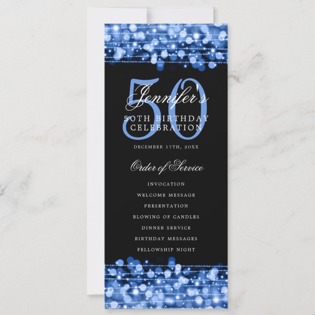 Élégant 50e anniversaire Programme de fête Marine (Devant)