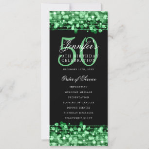 Élégant 50e anniversaire Programme de fête Vert