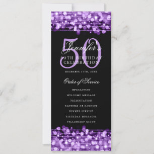 Élégant 50e anniversaire programme de fête violet