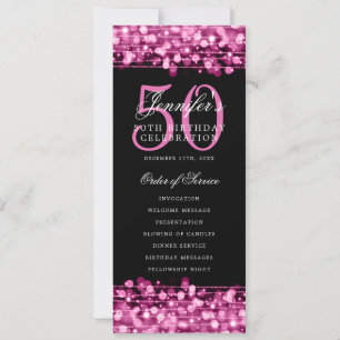 Élégant 50e anniversaire programme fête Hot rose