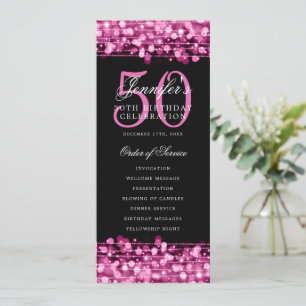 Élégant 50e anniversaire programme fête Menu Hot P