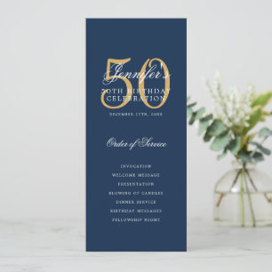 Élégant 50e anniversaire Programme Marine Blue Gol