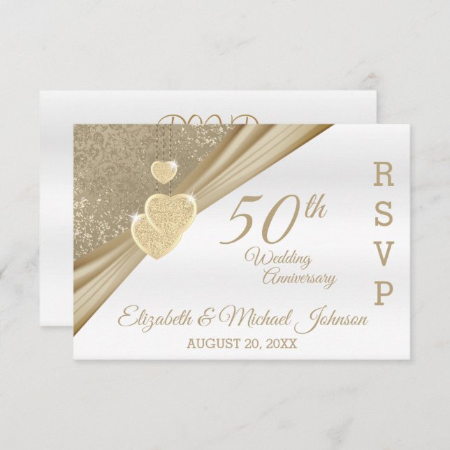 Elegant 50th Wedding Anniversary - RSVP (Vorne/Hinten)