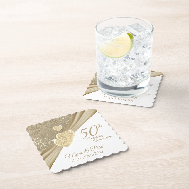 Elegant 50th Wedding Anniversary   Untersetzer (Vor Ort)